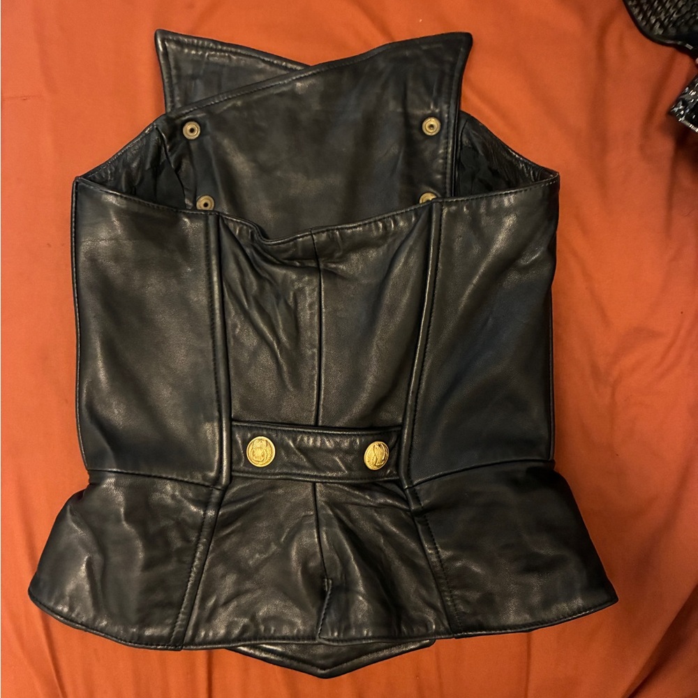 Michael Hoban for North Beach vintage black leather bustier - Picture 6 of 11